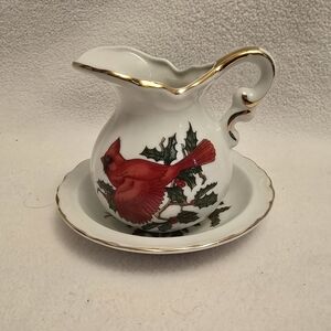Cardinal Pitcher and Saucer Set